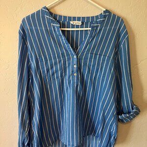 Carve Designs Dylan Gauze Shirt  Womens Large BlueBay Stripe